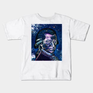 Wolfgang Amadeus Mozart Dark Night Portrait | Wolfgang Amadeus Mozart Artwork 3 Kids T-Shirt